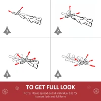 HOMCOM 60cm Pre Lit Artificial Christmas Door Wreath Holly LED Decor Pine Cones Hanging Glittered Festival Decoration(m-5)