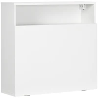 HOMCOM Secretária de Parede Moderna Dobrável Multifuncional com Prateleiras de Armazenamento Carga 40 kg 64x20x60 cm Branco(m-11)