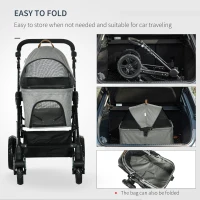 PawHut No-zip Detachable Pet Stroller Foldable Dog Cat Travel Carriage Carrying Bag(m-5)