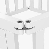 PawHut Parque para Cães com 6 Painéis Parque para Animais de Estimação Dobrável com Pés Antiderrapantes e Modular 120x107x70 cm Branco(m-9)