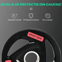 SportNow Set 2 Discuri 10 kg – Otel cu Cauciuc, Ø5 cm(m-6)