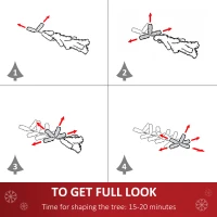 HOMCOM 4FT Artificial Snow-Dipped Christmas Tree Xmas | Home Home Indoor Decoration | Removable Stand w/ White Berries Star Topper Branch Green(m-5)