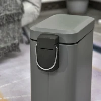 HOMCOM 5L Pedal Bin, Bathroom Bin Small, Steel, with Quiet-Closed Lid, Silent and Gentle Open, Oversized pedal, Back Pull Ring(m-7)