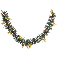 HOMCOM 2.7M Artificial Christmas Garland with Pine Cones Decorations Seasonal Style, for Home Fireplace Doors