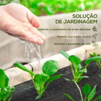 Outsunny Rolo de Malha Anti-Ervas 2x50 m Malha Geotêxtil 130 g/m² para Controlo de Ervas Daninhas de Jardim Malha Anti-Ervas Preta(m-4)
