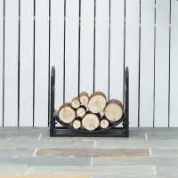 Outsunny Iron Arched Log Rack Black(m-8)