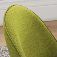 HOMCOM Conjunto de 2 Cadeiras Sala de Jantar Estofadas em Tecido de Linho com Pés de Aço 50x52x83 cm Verde e Madeira(m-7)