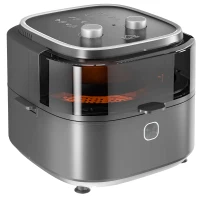 HOMCOM 6.5L Family Size Air Fryer Oven with Rapid Air Circulation and Recipes, Airfryer for Oil Free with Adjustable Temperature, 60-Minute Timer and Non-stick Basket, 1350W, Grey(m-1)