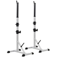 Soozier 2-Piece Pair Steel Height Adjustable Barbell Squat Rack and Bench Press 23" x 29.75" x 69.25"(m-1)