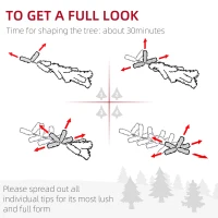 HOMCOM 5ft Unlit Artificial Christmas Tree, Pencil Slim Xmas Tree with Solid Stand and Realistic Branches, White(m-5)