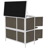 PawHut Coelheira de Madeira de 2 Pisos com Teto Asfáltico Bandejas Amovíveis e Rampa para 2 Coelhos 97x44x91 cm Marrom(m-9)