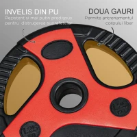 SPORTNOW Set de bare si placi de greutati de 20 kg cu maner antiderapant din PU, Ø17x140 cm, negru si rosu(m-5)