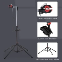 HOMCOM suport reparare bicicleta 75x75x100-160cm, negru(m-6)
