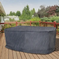 Outsunny Garden Furniture Cover, Waterproof Windproof 420D Heavy Duty Oxford Fabric    Rattan Furniture Cover, Rectangular Outdoor Table Chair Set Cover, 235 x 135 x 94cm(m-9)