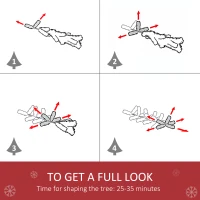 HOMCOM 6FT Artificial Christmas Tree with Pine Cones, Holiday Home Xmas Decoration Automatic Open, Green(m-5)