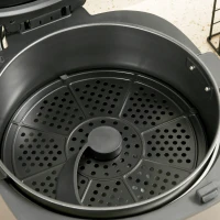 HOMCOM 6.5L Family Size Air Fryer Oven with Rapid Air Circulation and Recipes, Airfryer for Oil Free with Adjustable Temperature, 60-Minute Timer and Non-stick Basket, 1350W, Grey(m-9)