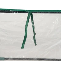 Outsunny Raised Garden Bed with Greenhouse, Steel Planter Box with Plastic Cover, Roll Up Window, Dual Use for Flowers, Vegetables, Fruits and Herbs, 127L x 95W x 92H cm, Clear(m-11)