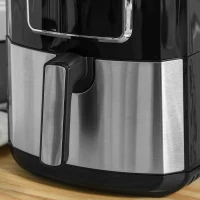 HOMCOM 6.5L Single Basket Air Fryer, 80-200°C Temperature, Black and Grey(m-10)