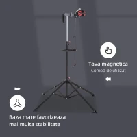 HOMCOM suport reparare bicicleta 75x75x100-160cm, negru(m-4)