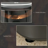 HOMCOM 6.5L Family Size Air Fryer Oven with Rapid Air Circulation and Recipes, Airfryer for Oil Free with Adjustable Temperature, 60-Minute Timer and Non-stick Basket, 1350W, Grey(m-7)