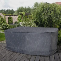 Outsunny Garden Furniture Cover, Waterproof Windproof 420D Heavy Duty Oxford Fabric    Rattan Furniture Cover, Rectangular Outdoor Table Chair Set Cover, 235 x 135 x 94cm(m-10)