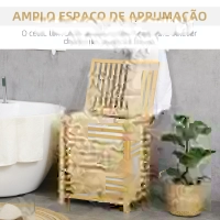 HOMCOM Cesto de Roupa de Bambu Cesto Roupa Suja Capacidade 55L com Bolsa Amovível Forma Retangular 50x36x60 cm Madeira(m-4)