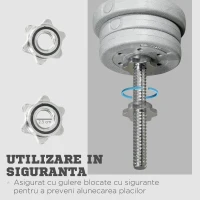 SPORTNOW Mreana pentru genuflexiuni, deadlift si lifting, pentru greutati Ø2,5 cm de la 100kg mx, din otel, Ø2,5x170 cm, argintiu(m-5)