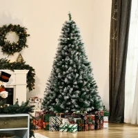 HOMCOM 6FT Artificial Christmas Tree with Pine Cones, Holiday Home Xmas Decoration Automatic Open, Green(m-11)