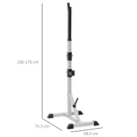 Soozier 2-Piece Pair Steel Height Adjustable Barbell Squat Rack and Bench Press 23" x 29.75" x 69.25"(m-3)