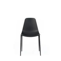 STONES Set 4 Sedie con seduta e schienale in polipropilene, gambe in metallo, 49x48.5x88cm, nero(m-5)