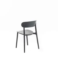 STONES Set 2 Sedie in polipropilene con seduta e schienale in polipropilene, 48x52x77.5cm, grigio scuro(m-3)