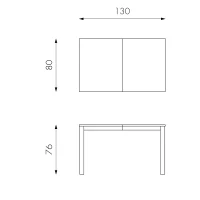 STONES Tavolo allungabile con top e allunghe in melaminico, gambe in faggio massello 80x130/210x76cm, bianco frassinato(m-3)