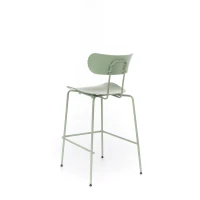 STONES Set 4 Sgabelli in polipropilene, seduta e schienale in polipropilene, gambe in metallo, 45x51x98cm, verde(m-3)