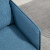 HOMCOM Poltrona Sala de Estar Poltrona Relax com Apoio para os Braços Assento Acolchoado e Pés de Aço 76x68x80 cm Azul(m-8)