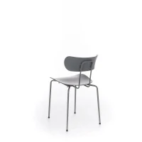 STONES Set 4 Sedie in polipropilene con seduta e schienale in polipropilene e gambe in metallo, 45x51x82cm, grigio(m-3)