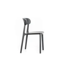 STONES Set 2 Sedie in polipropilene con seduta e schienale in polipropilene, 48x52x77.5cm, grigio scuro(m-6)