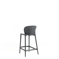 STONES Set 2 Sedie con seduta, schienale e gambe in polipropilene, 46x42x93cm, grigio scuro(m-5)