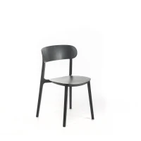 STONES Set 2 Sedie in polipropilene con seduta e schienale in polipropilene, 48x52x77.5cm, grigio scuro(m-2)