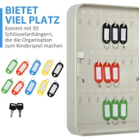 HOMCOM Szafka na klucze na przechowywanie kluczy 30 cm x 24 cm x 7,5 cm, Beżowy(m-5)