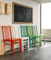 STONES Set 2 Sedie in Legno Laccato, 39.5x39.5x86.5 cm, Grigio Chiaro(m-2)