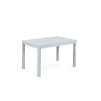 STONES Tavolo allungabile in melaminico con gambe in faggio massello, 80x130/210x76cm, grigio chiaro(m-1)