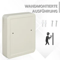 HOMCOM Szafka na klucze na przechowywanie kluczy 30 cm x 24 cm x 7,5 cm, Beżowy(m-6)