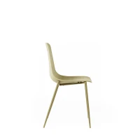 STONES Set 4 Sedie con seduta e schienale in polipropilene e gambe in metallo, 49x48.5x88cm, giallo(m-5)