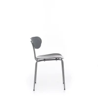 STONES Set 4 Sedie in polipropilene con seduta e schienale in polipropilene e gambe in metallo, 45x51x82cm, grigio(m-4)