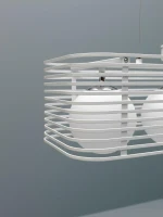 STONES Lampada a Sospensione con Paralume in Metallo e Cavo Regolabile, 25x60x120 cm, Bianco(m-2)