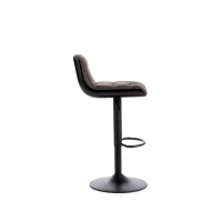 STONES Set 2 Sgabelli in microfibra con struttura in metallo verniciato e leva a gas, 39x49x83/99cm, grigio scuro e nero(m-5)