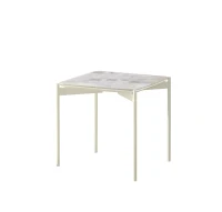 STONES Tavolino con top in ceramica, fondo in MDF e struttura in metallo, 55x55x35cm, marmo calacatta(m-1)