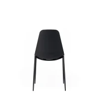 STONES Set 4 Sedie con seduta e schienale in polipropilene, gambe in metallo, 49x48.5x88cm, nero(m-3)