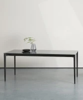 STONES Tavolo da pranzo allungabile fino a 12 posti, 90x190/270x76cm, top: grigio, gambe: nero(m-3)