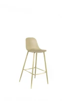 STONES Set 4 Sgabelli da cucina in polipropilene con gambe in metallo, 47.5x47x91.5cm, giallo(m-4)